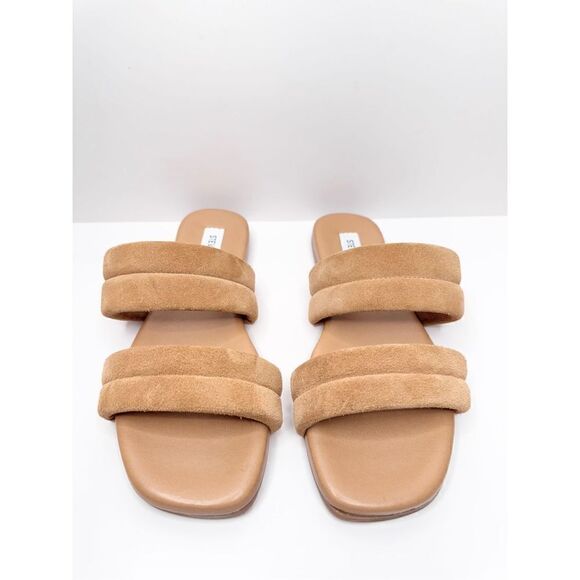 Steve Madden Sandals Womens Size 7 Tan Leather Double Strap Open Toe - Picture 4 of 7